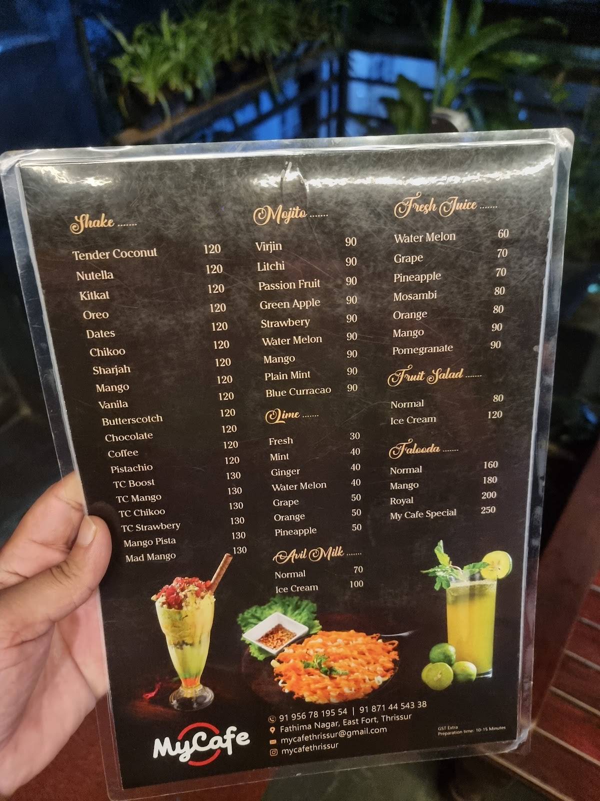 MyCafe Thrissur menu