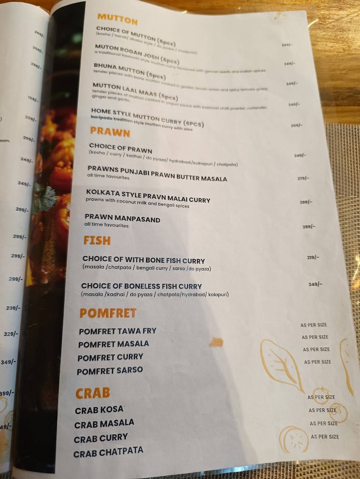 NAMASTE BARIPADA menu