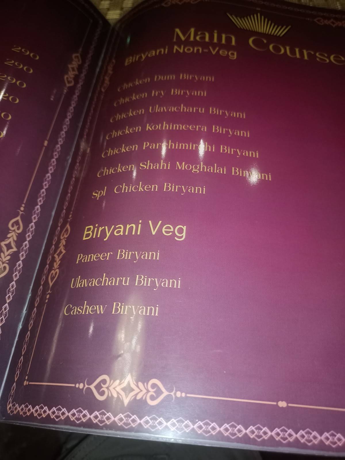 NAVASA - Fine Dining Best Dum biryani in vizag menu