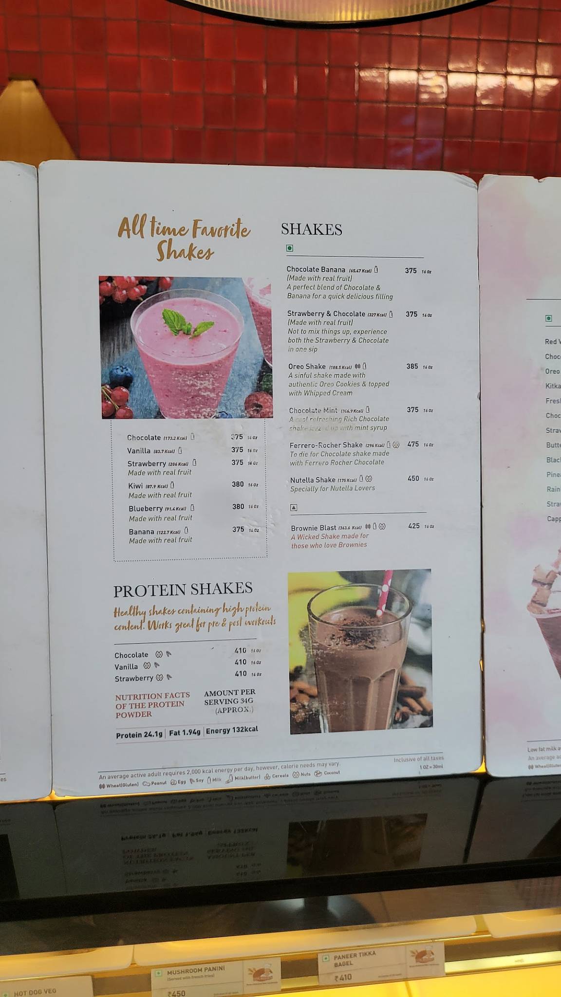 NIK BAKER'S menu