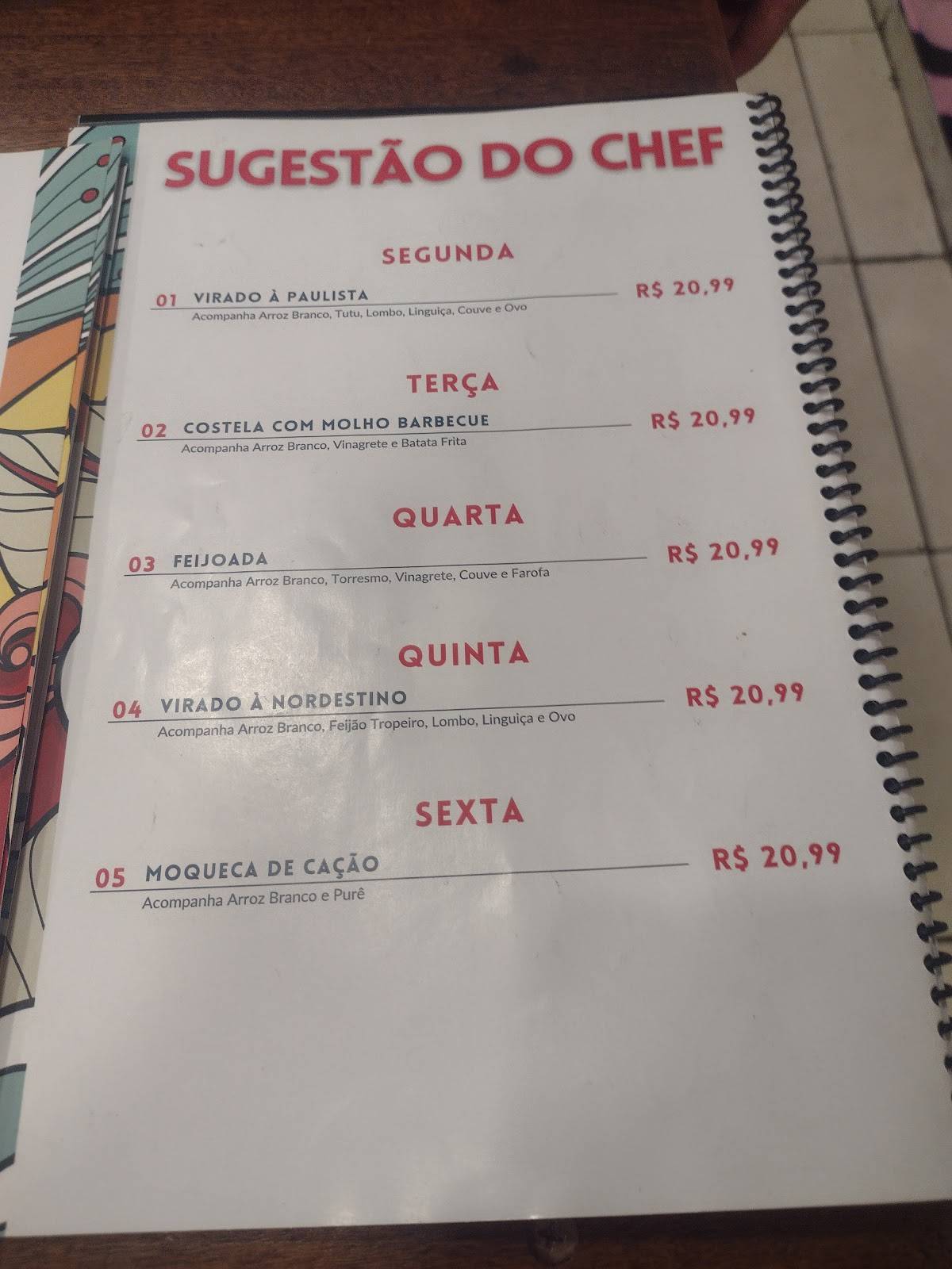 NOA Restaurante e Bar cardápio