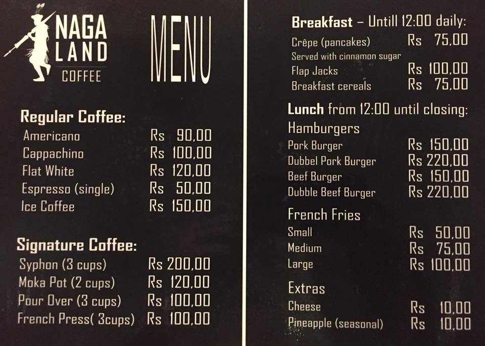 Menu at Nagaland Coffee Shop, Dimapur, 1st Floor