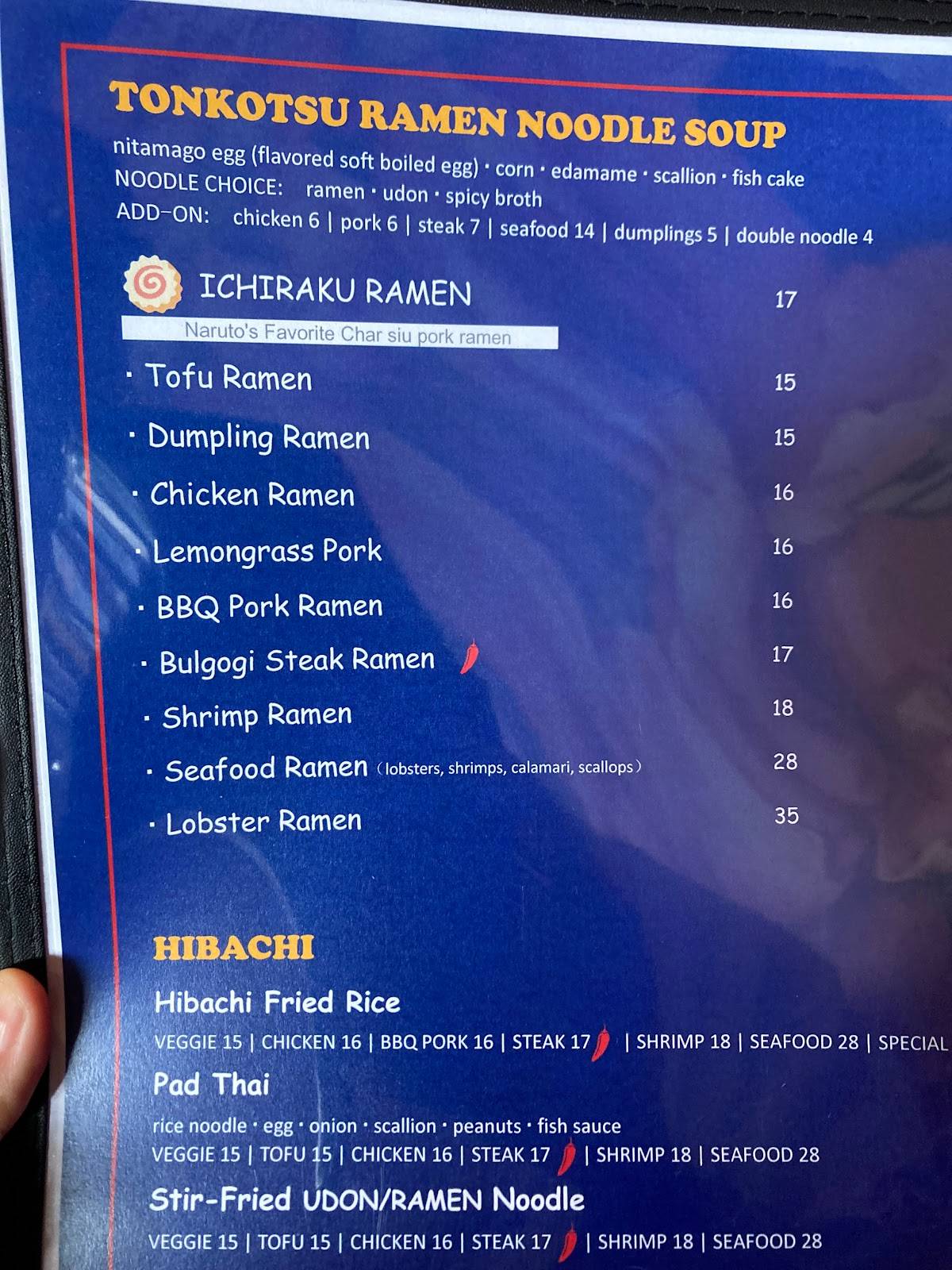 Menu at Naruto 88 Bistro restaurant, Miami