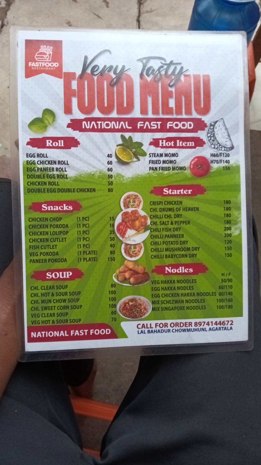 National Fast Food menu