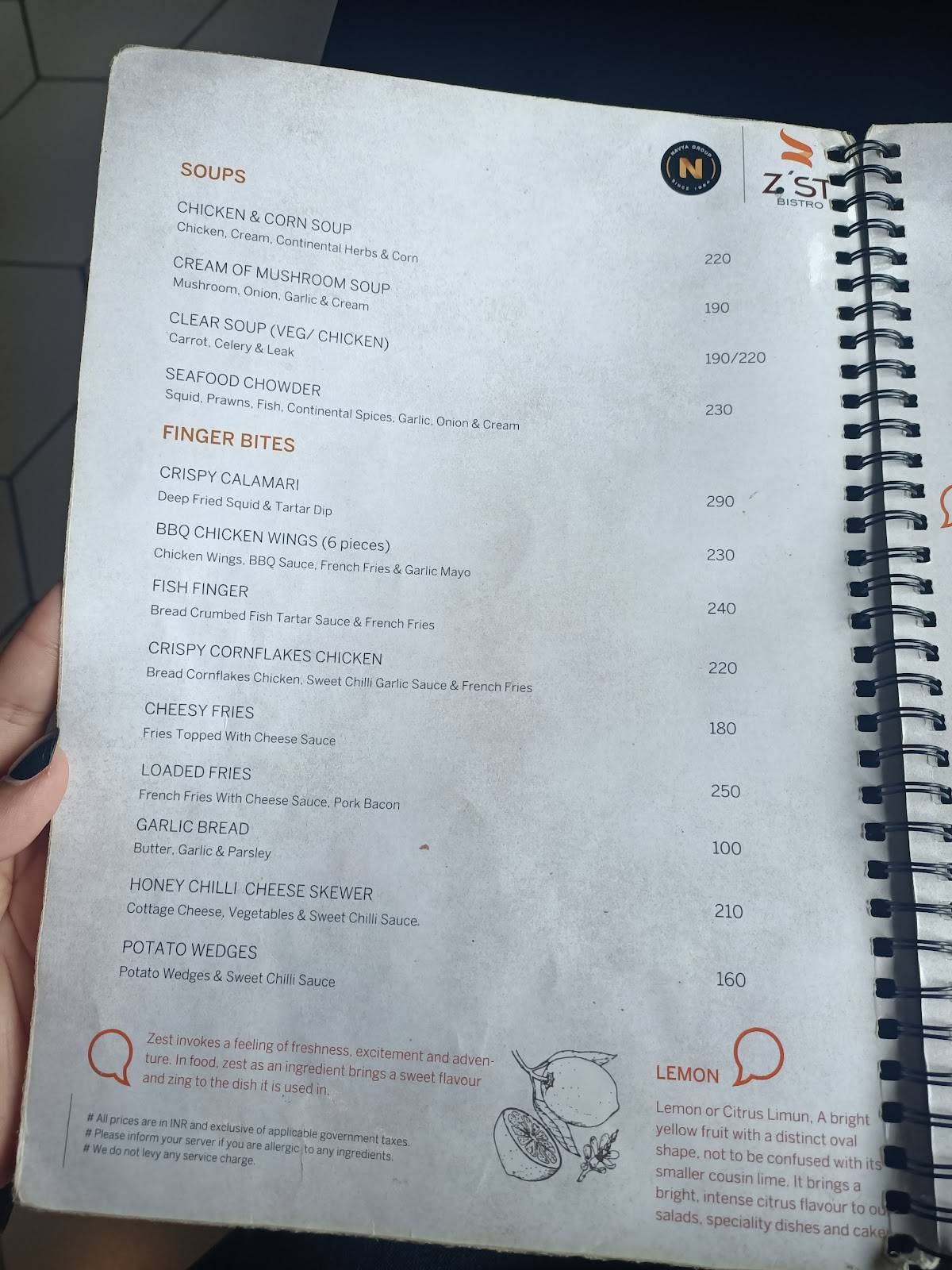 Navya Patisserie menu