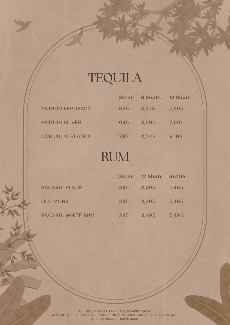 1 Oak menu