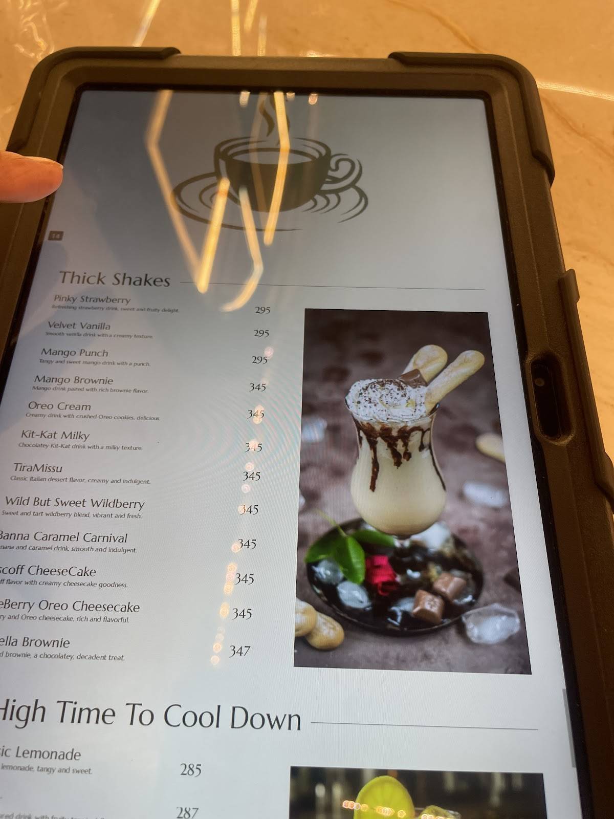 Affection's Cafe menu