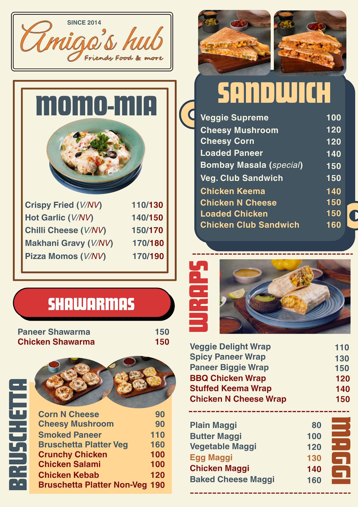 Amigo's Hub menu