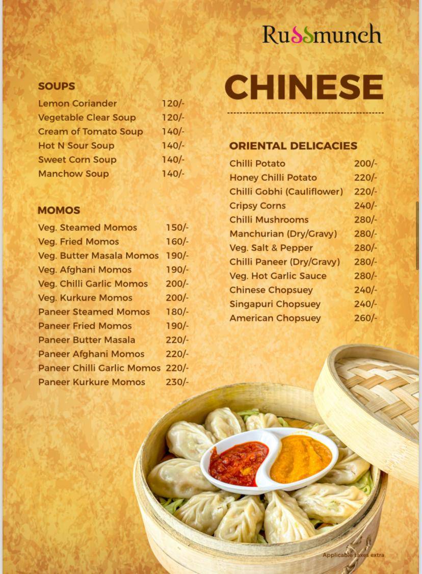 Cafe' Russmunch menu