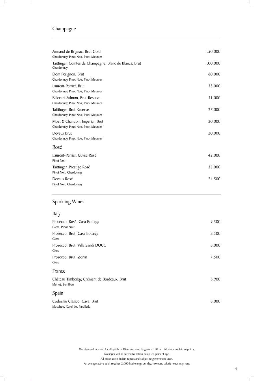Rick's menu
