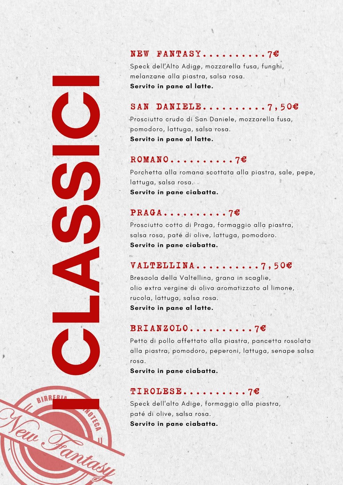 Menu di New Fantasy 