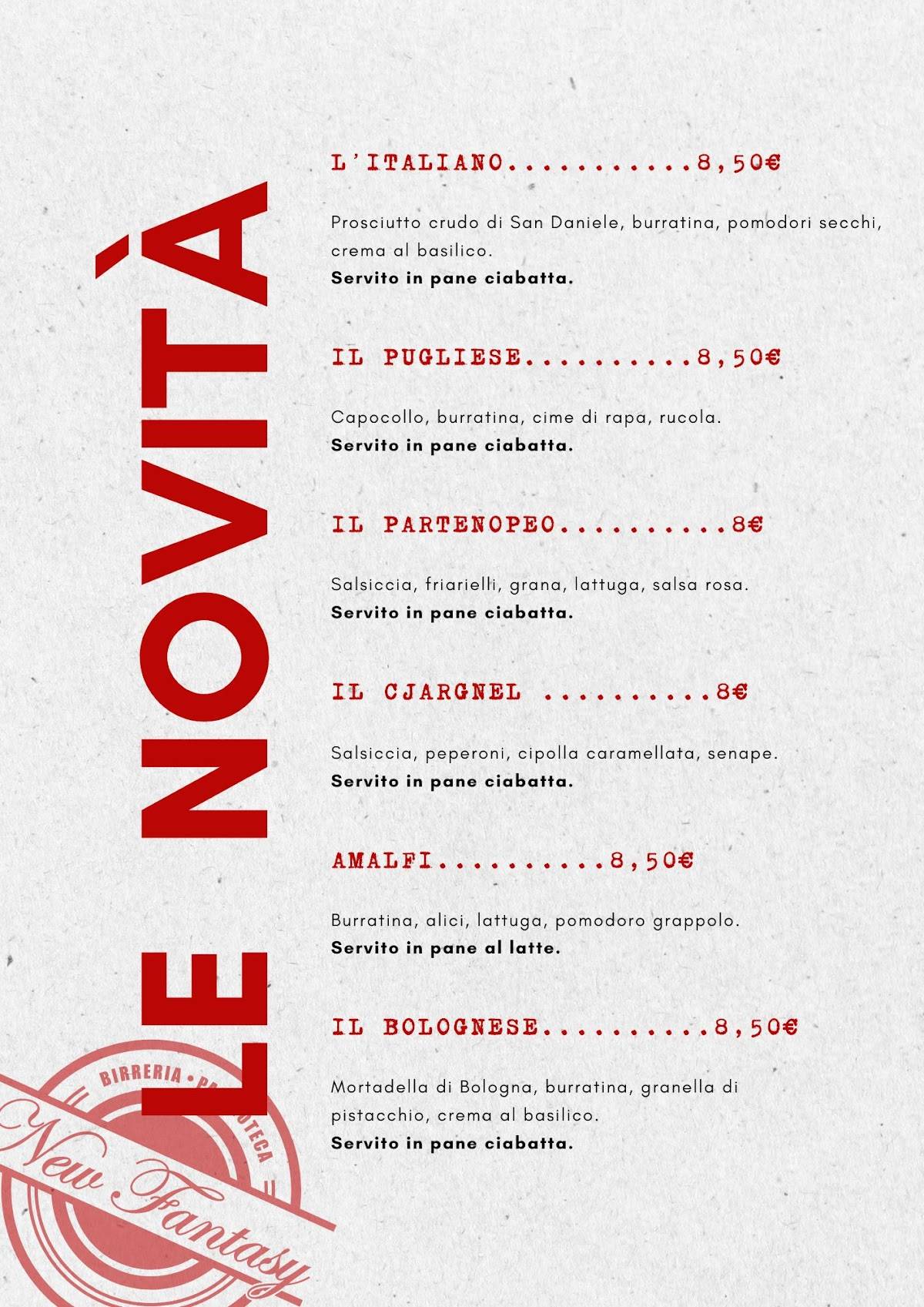 Menu di New Fantasy 