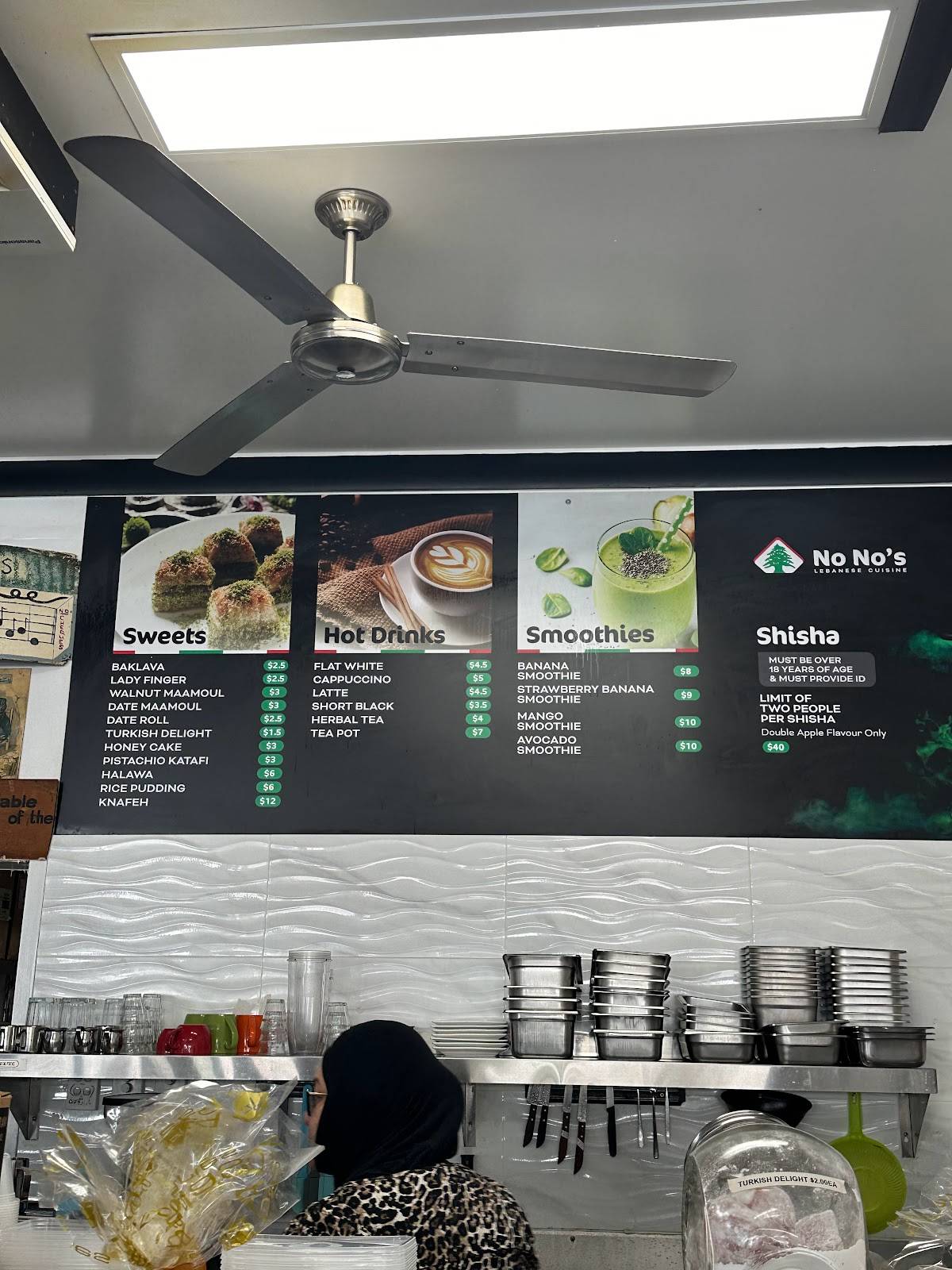 Menu at No No