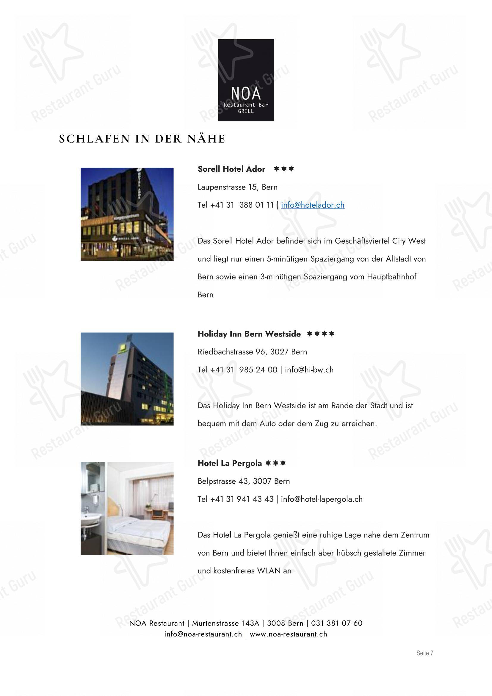 Menu di Noa - Menu bar