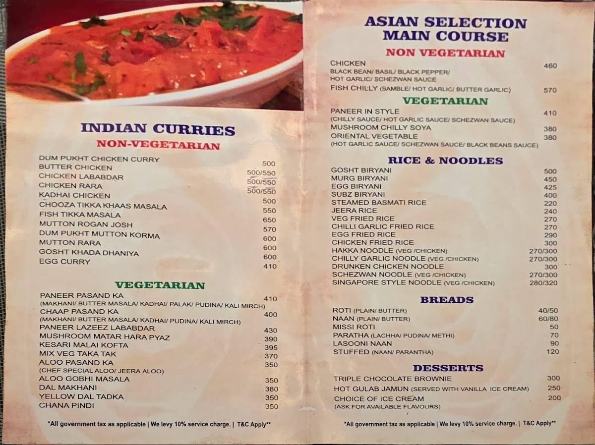 Caspian Restro And Bar menu