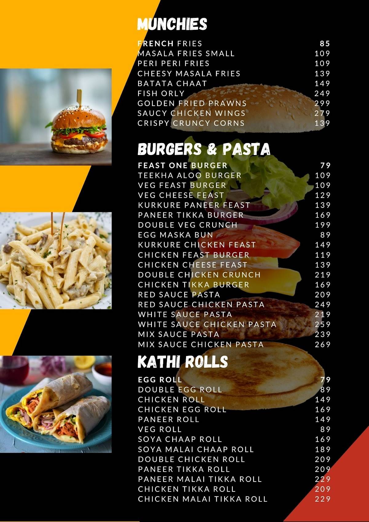 The Feast Box menu