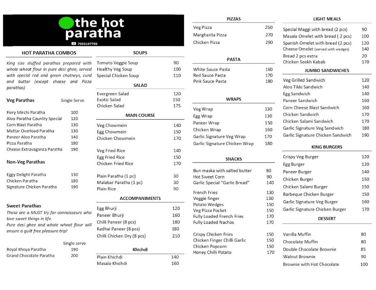 garlic and coffee menu