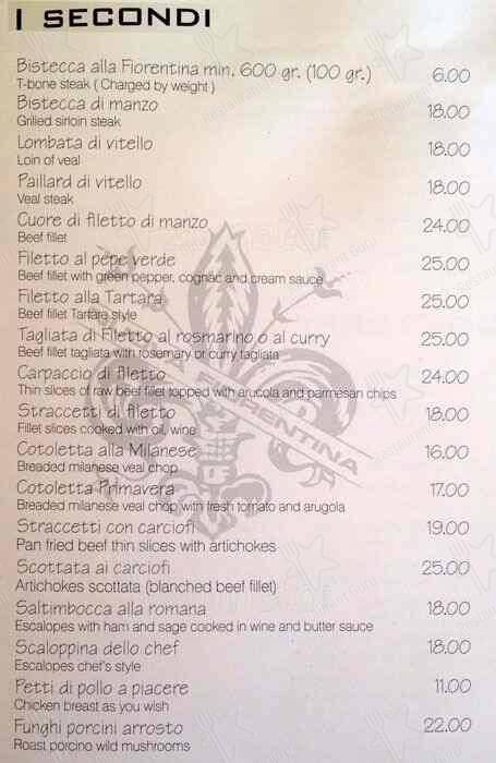 Menu di Nuova Fiorentina 