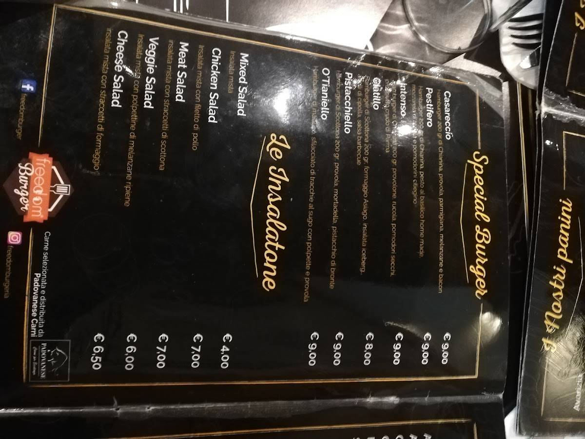 Menu di O' Boss Re Taglier 