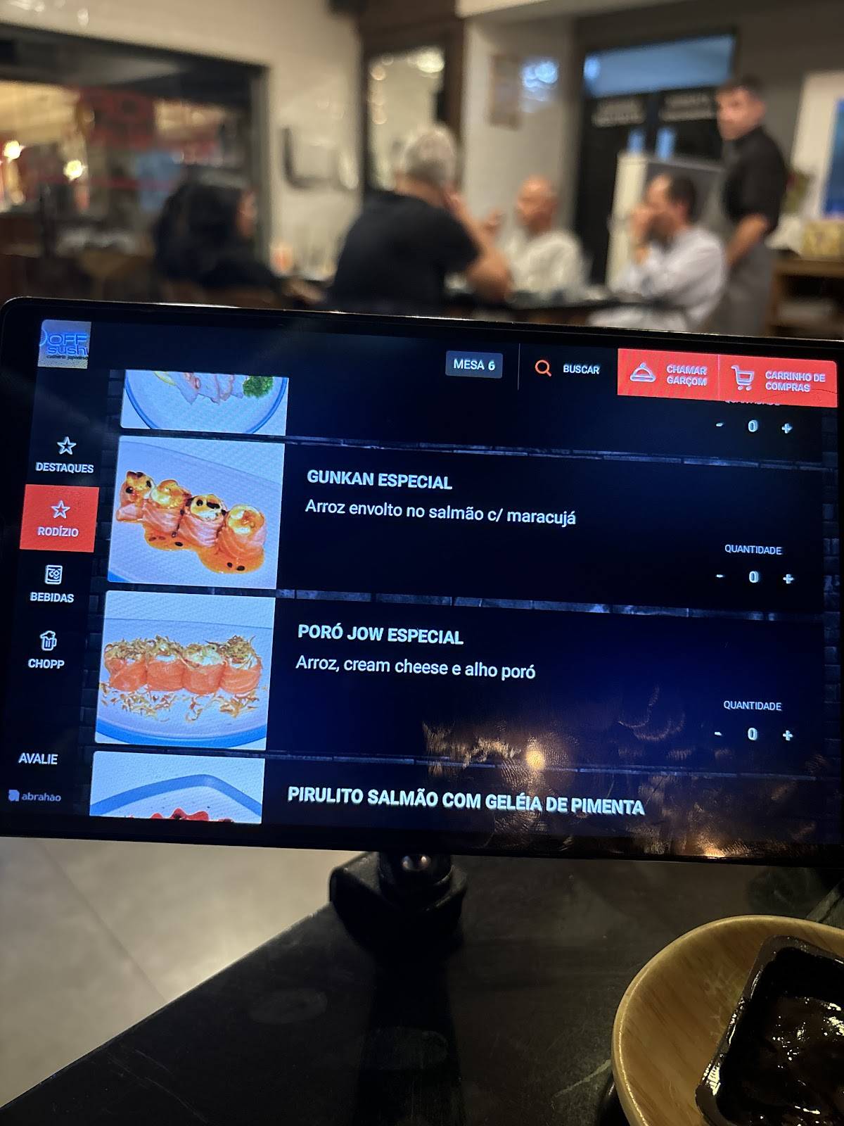 OFF Sushi cardápio