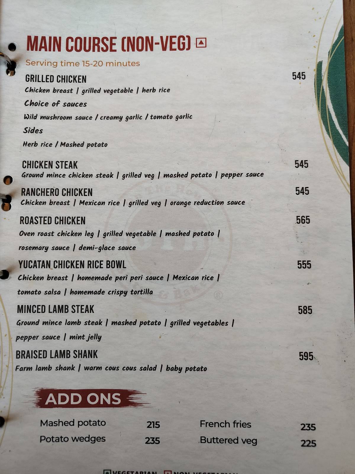 OTH Bistro & Bakers menu