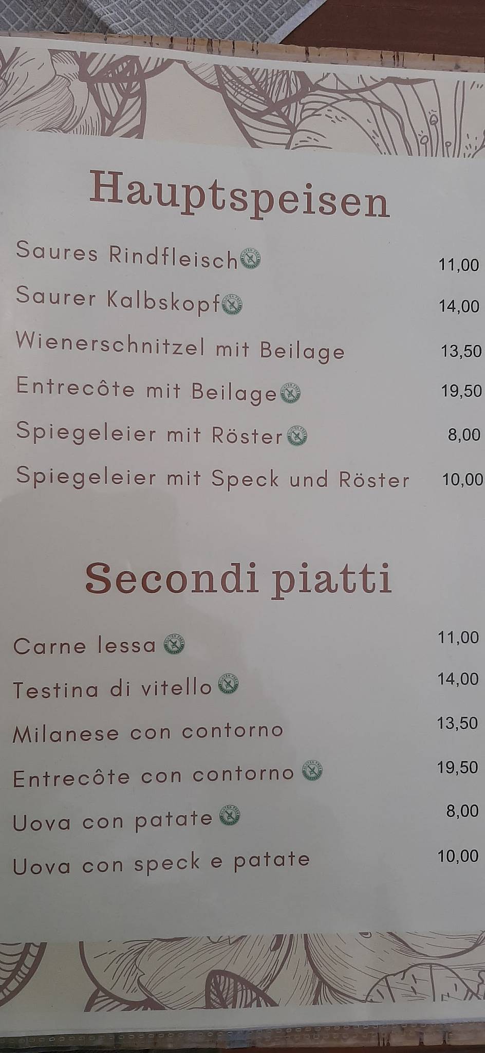Menu di Oberölgart 