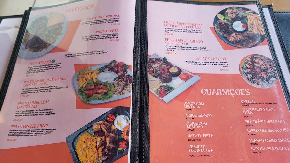 Ogarete culinária árabe cardápio
