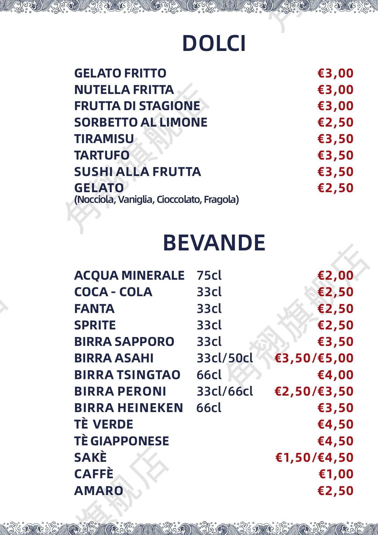 Menu di Ristorante Oh Sushi 
