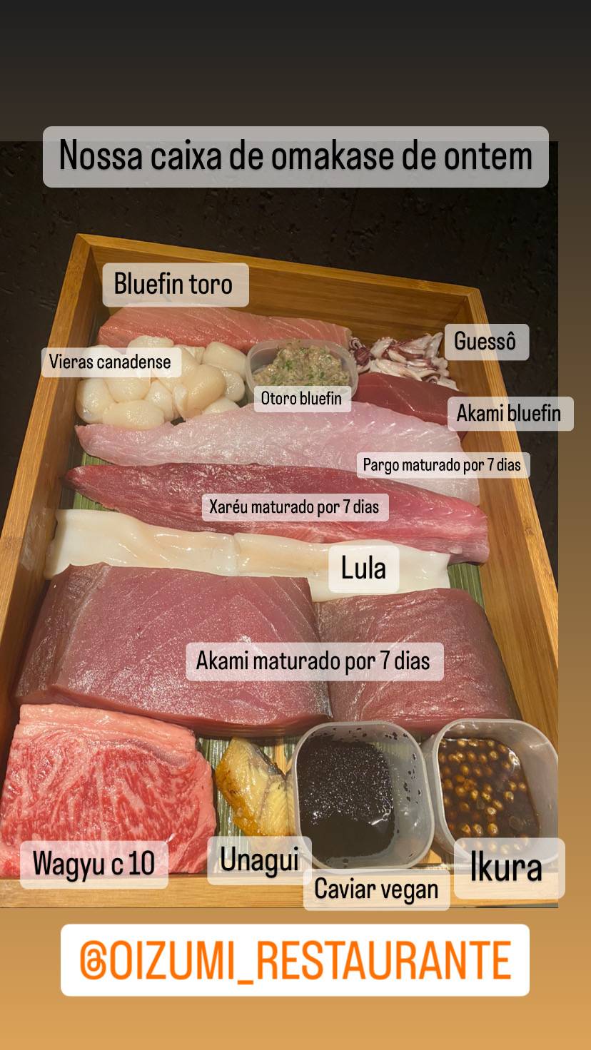 Oizumi Sushi cardápio