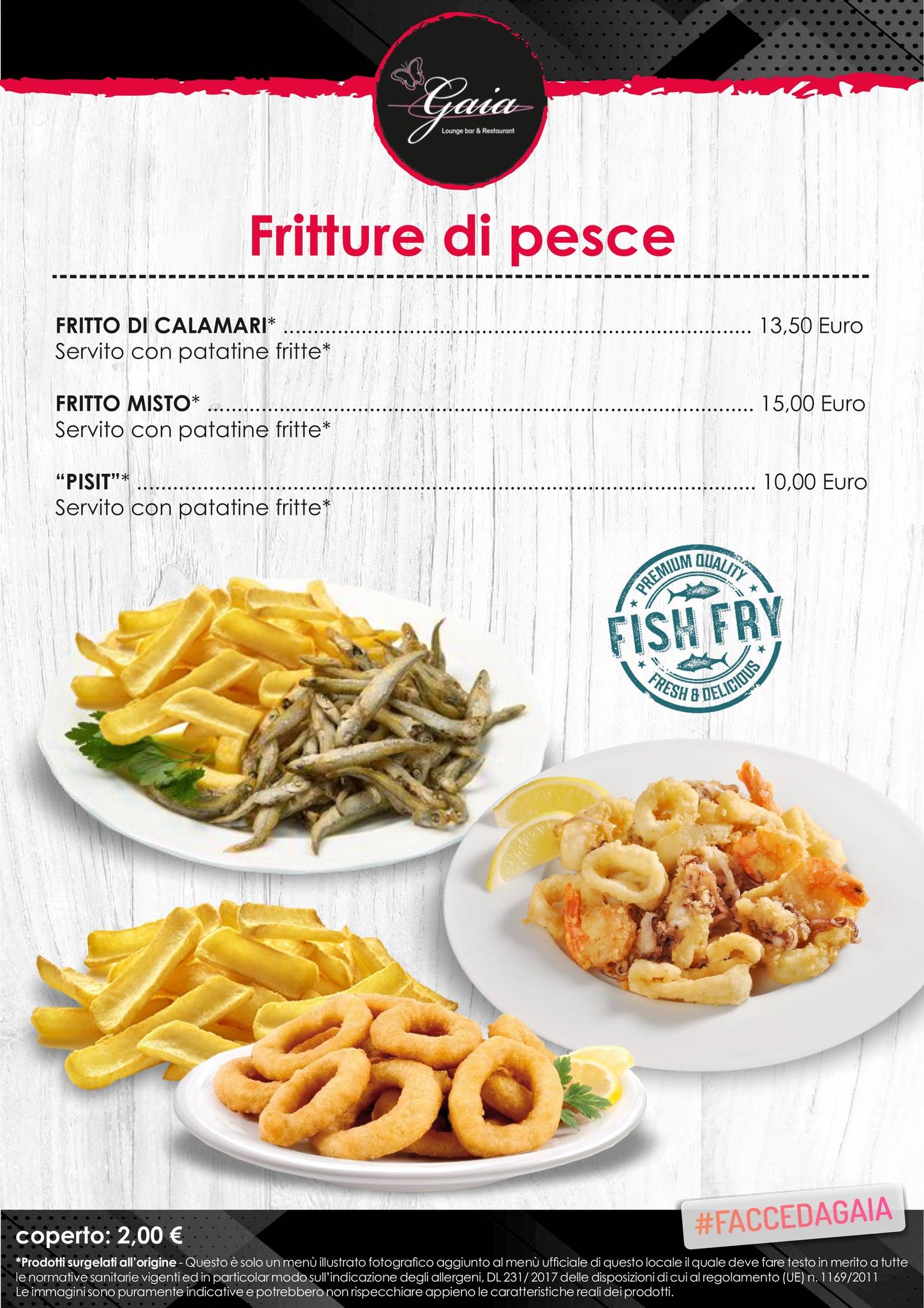 Menu di Gaia lounge bar & restaurant 
