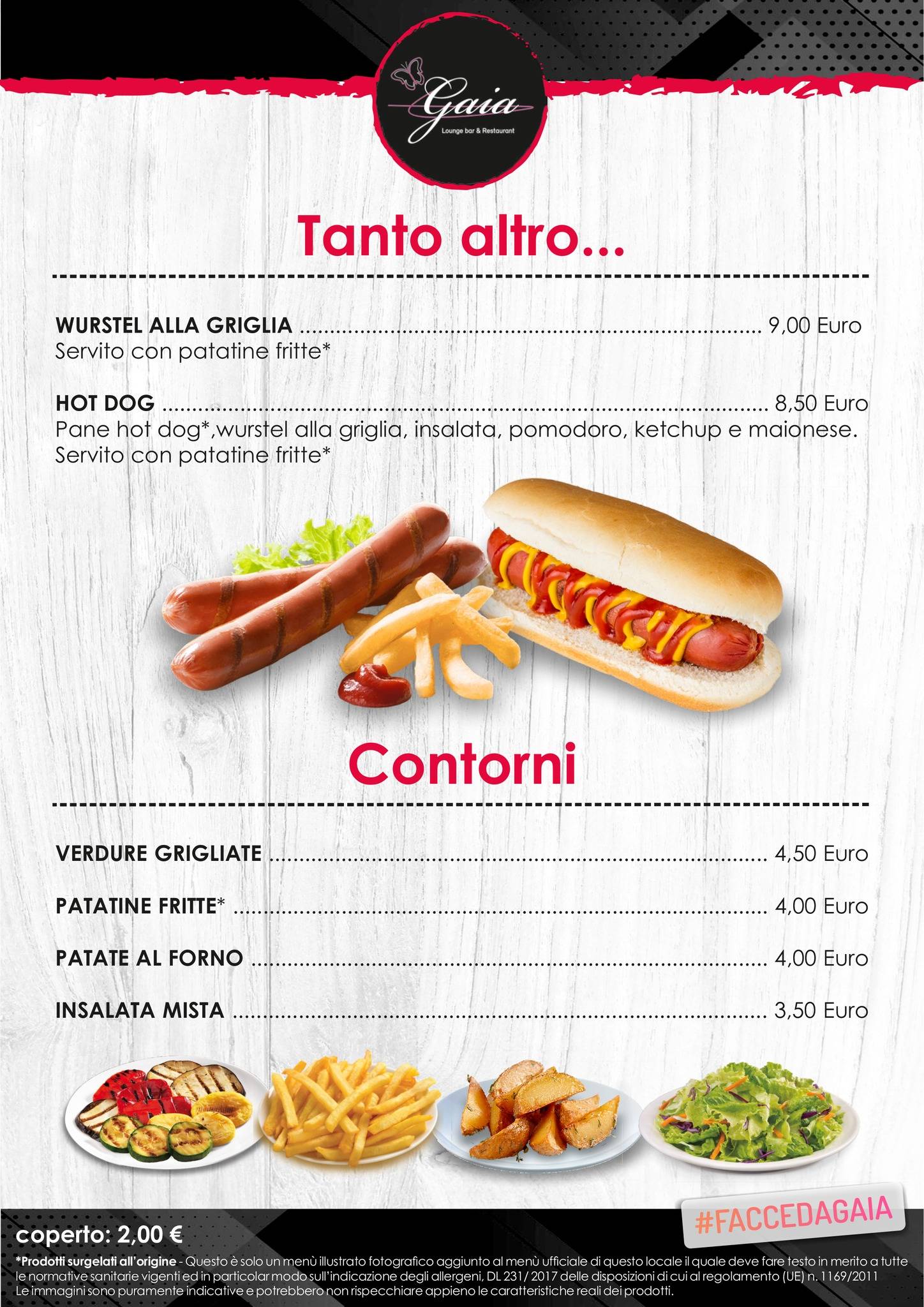 Menu di Gaia lounge bar & restaurant 