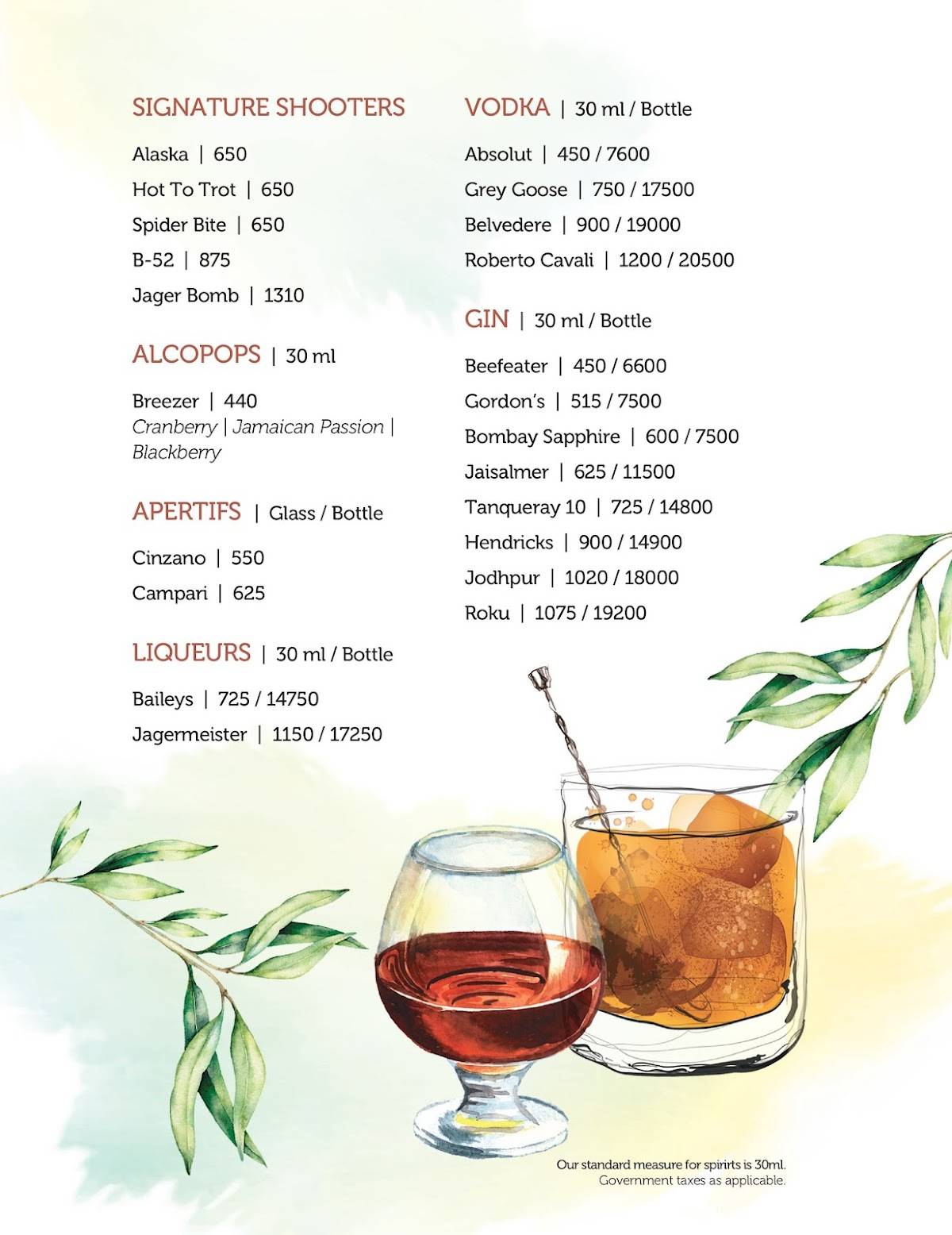 Olive Bistro & Bar menu