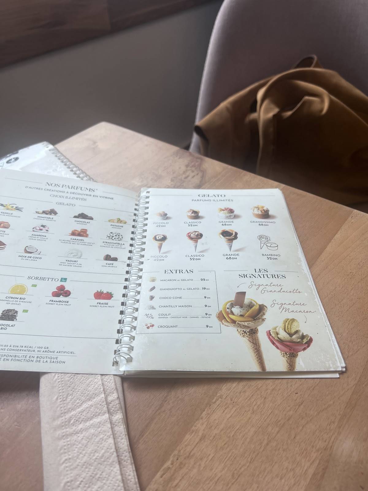 Menu de Oliveri : Maître Glacier