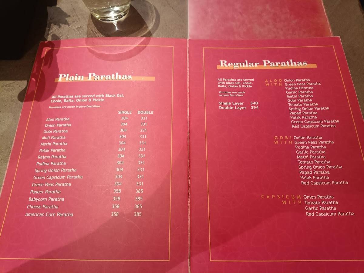 Only Parathas menu