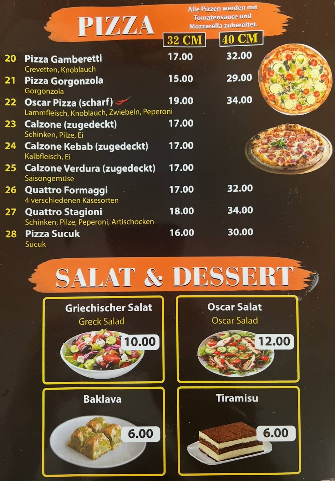 Menu di Oscar 