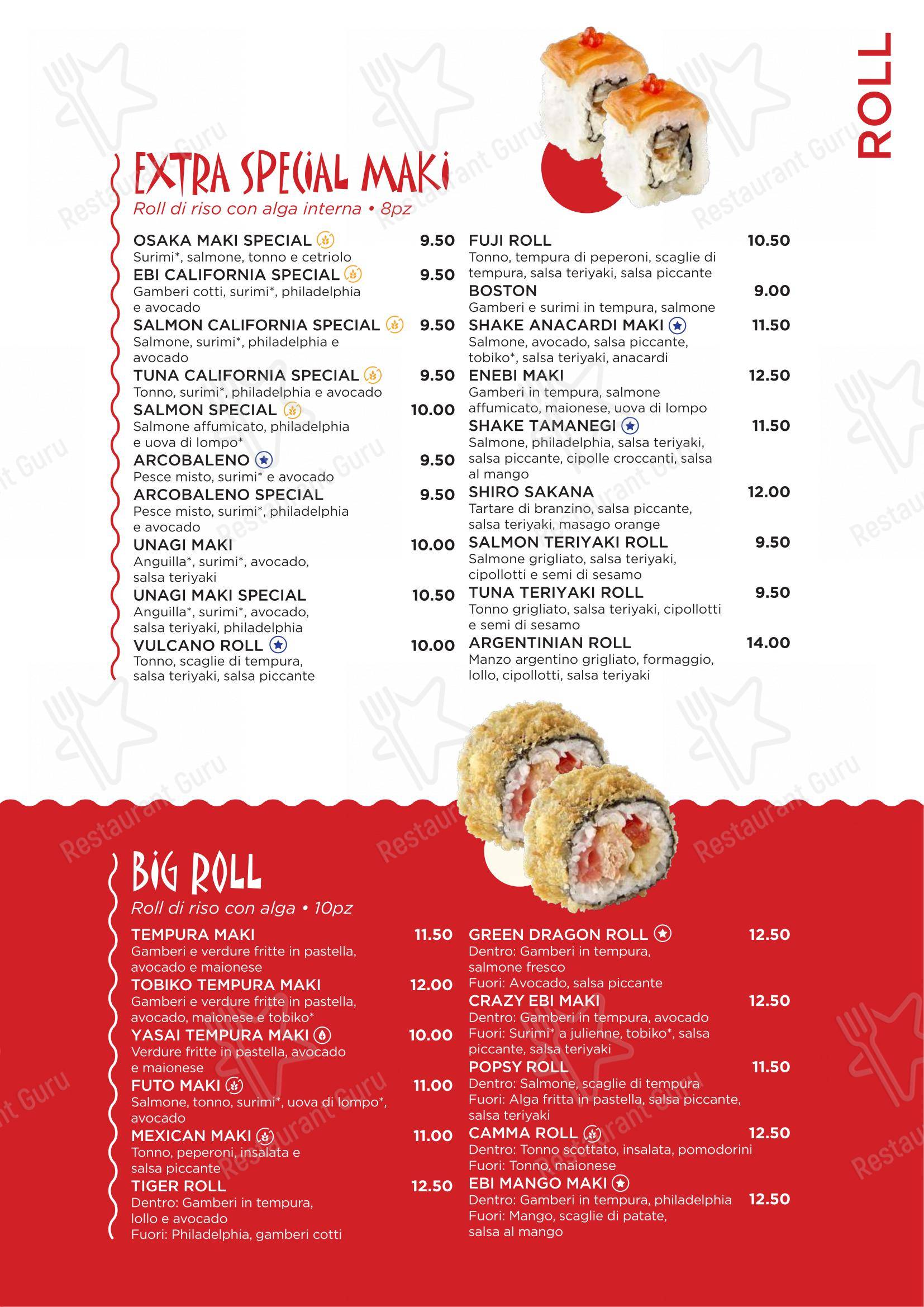 Menu pour Osaka Restaurant dans Turin