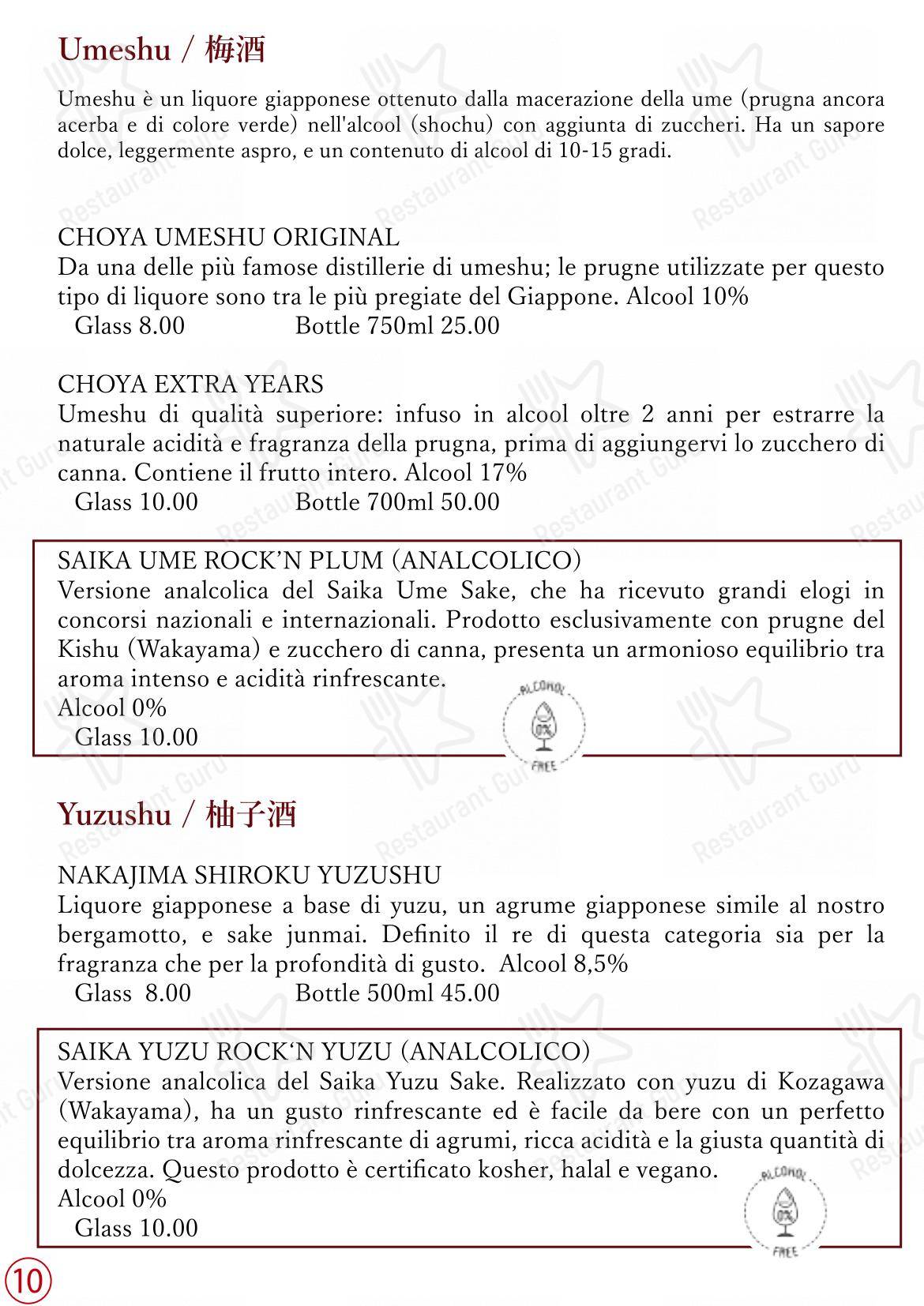 Коктейльная карта per Osaka in Milano