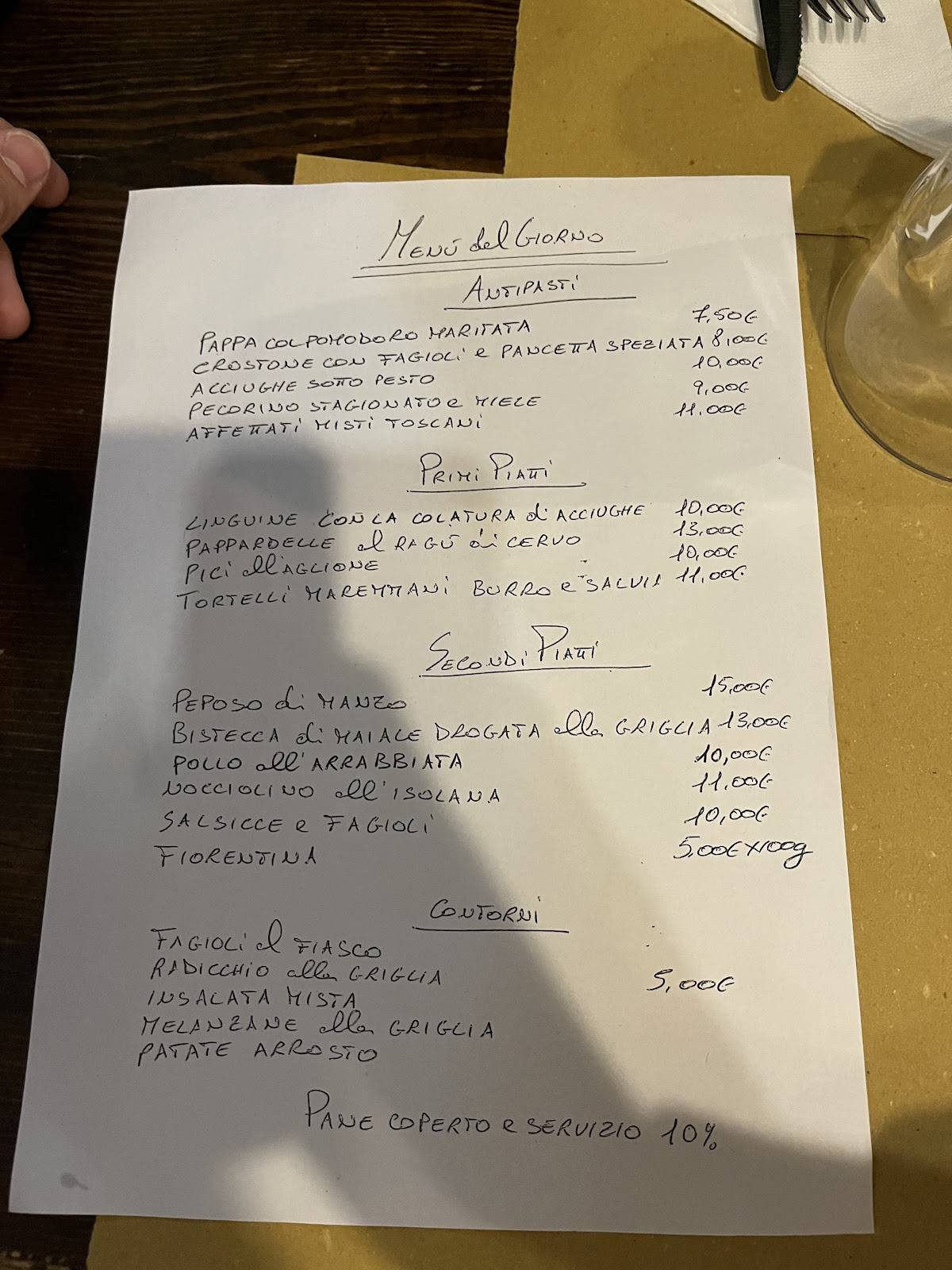 Menu di Osteria Del Gatto 
