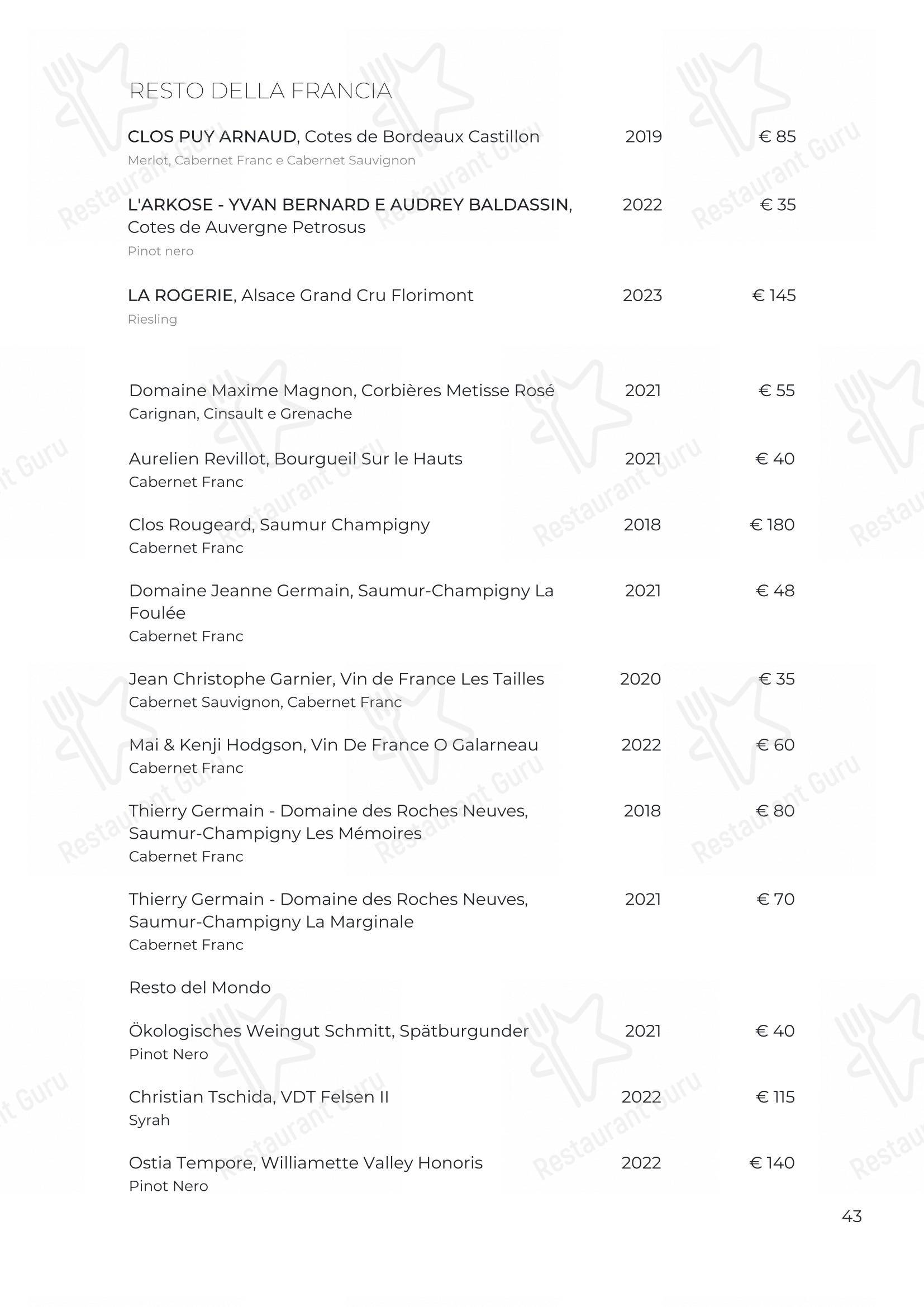 Osteria Italia Citabiunda in Alba - 菜单