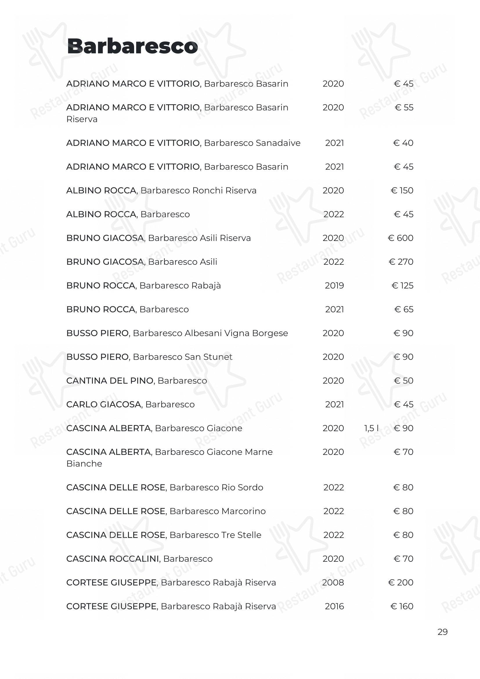 Osteria Italia Citabiunda in Alba - 菜单