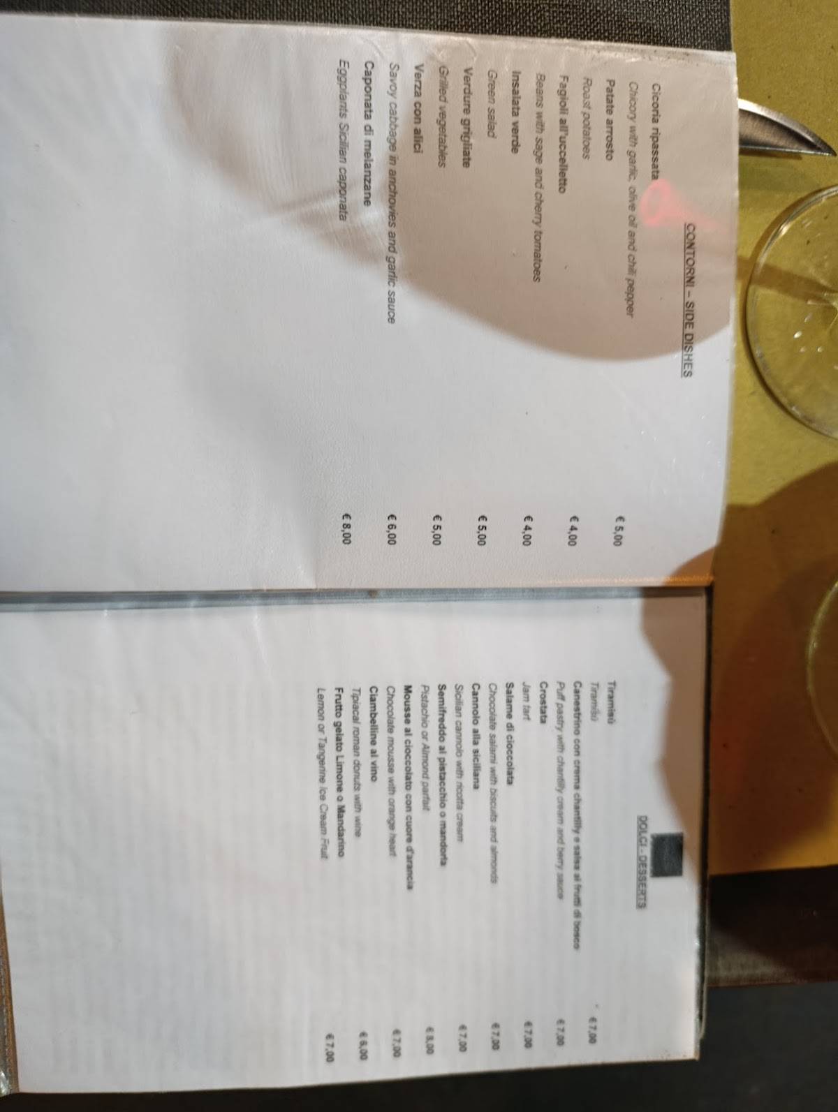 Menu di Osteria Mamma Mia 