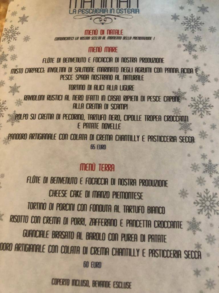 Menu di Osteria Maniman 