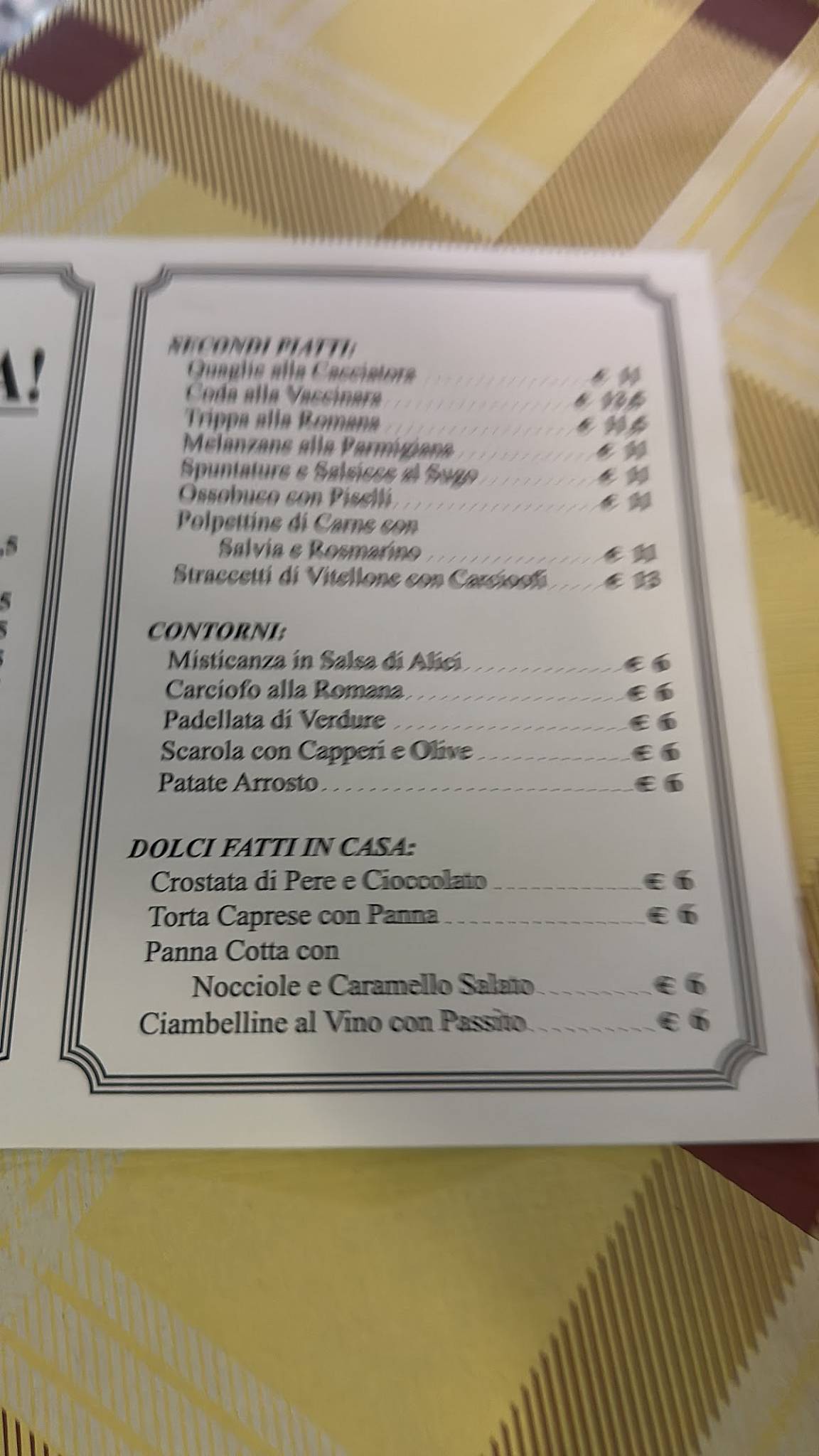 Menu di Osteria Qui Se Magna! 