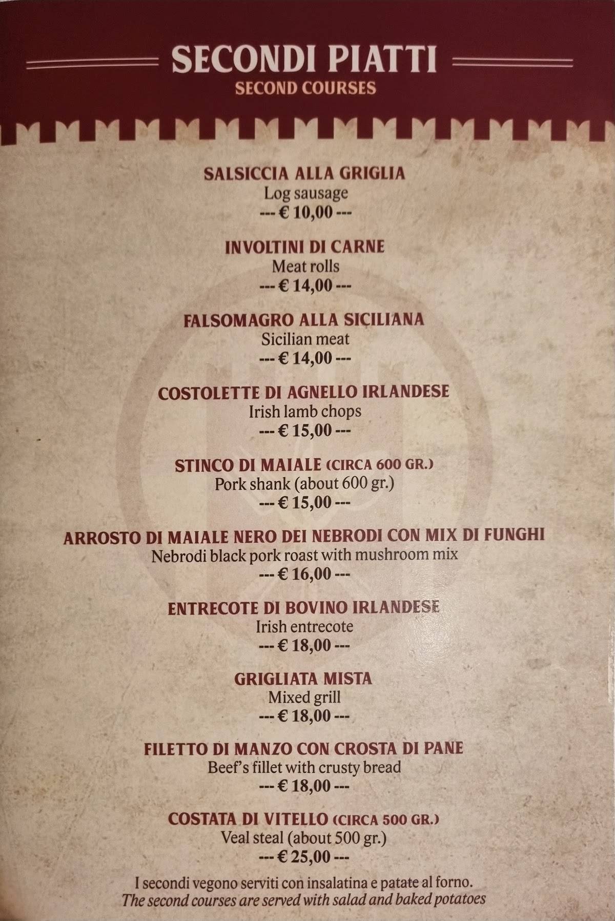 Menu di Osteria del borgo 