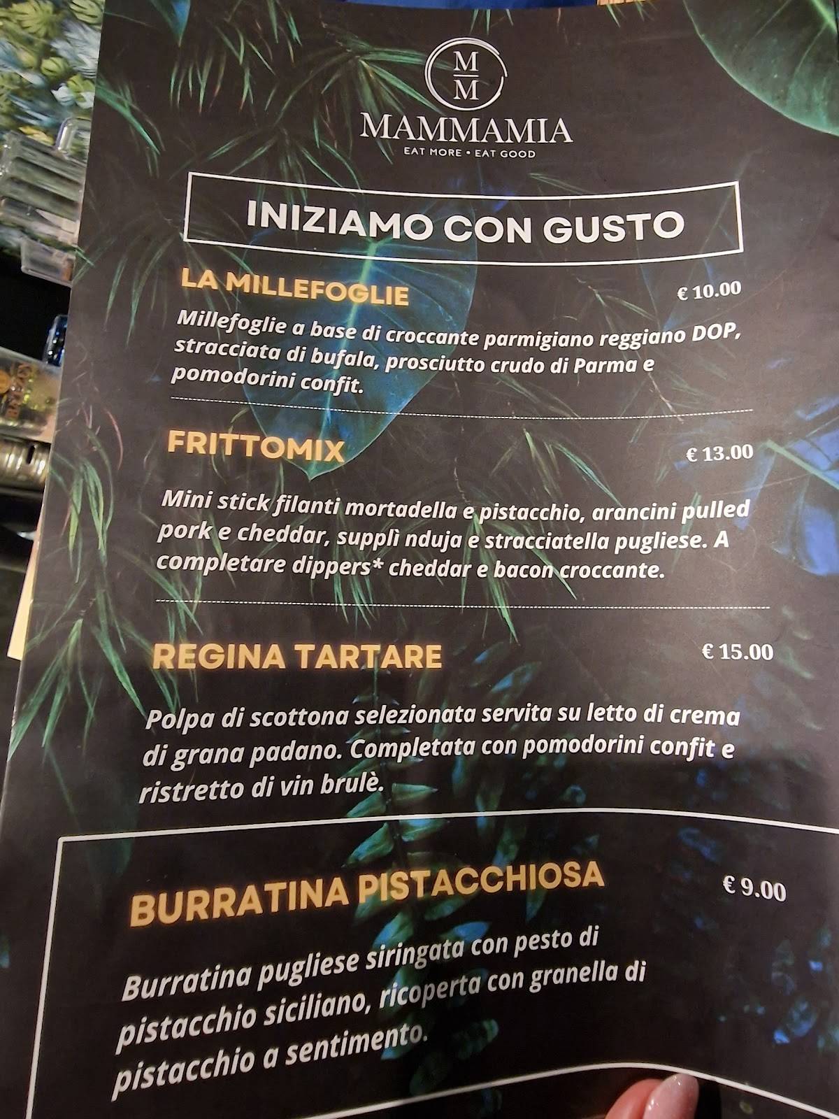 Menu di Mammamia 