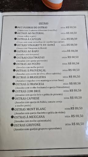 Ostra Viva cardápio