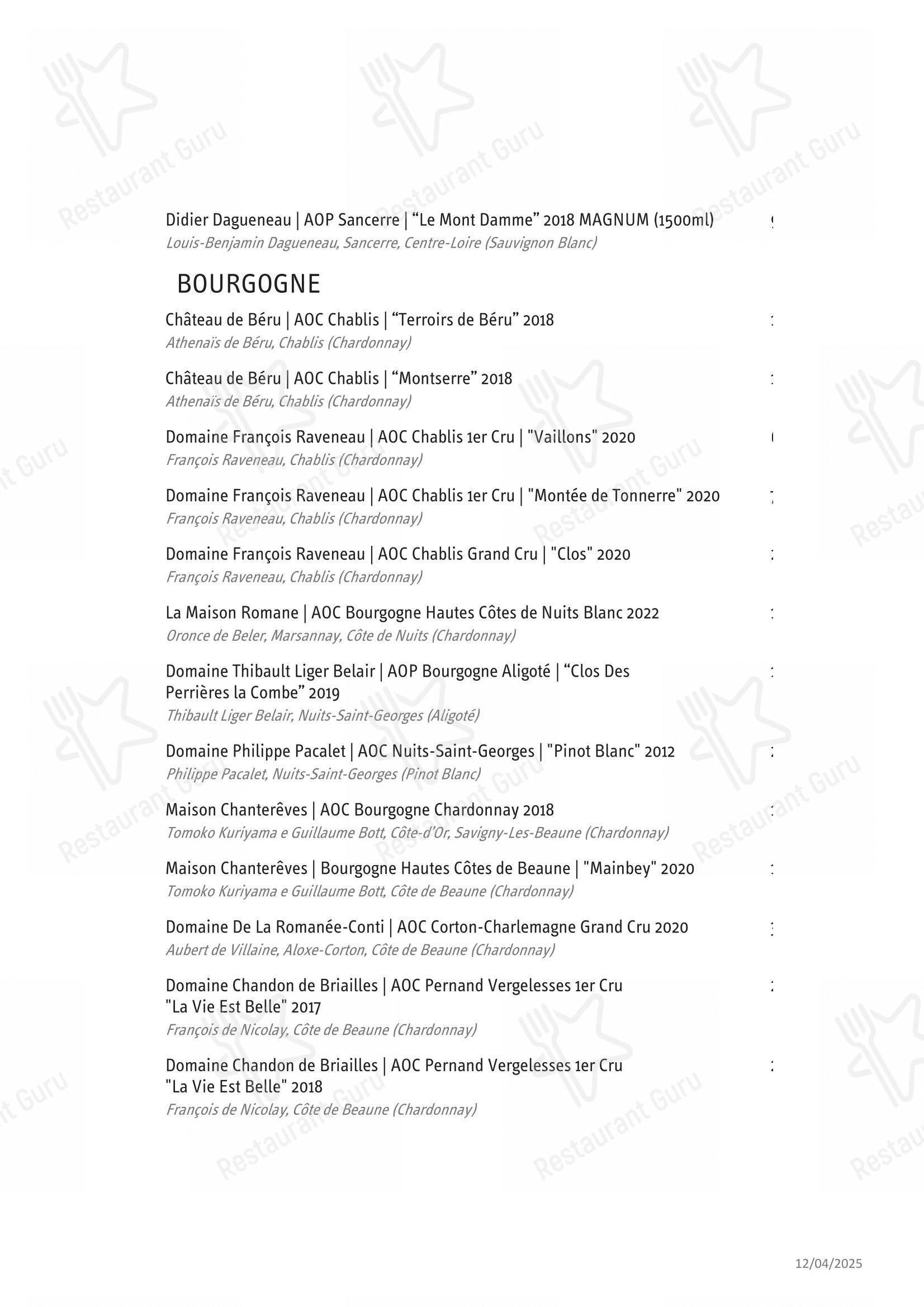 Menu para Oteque restaurante