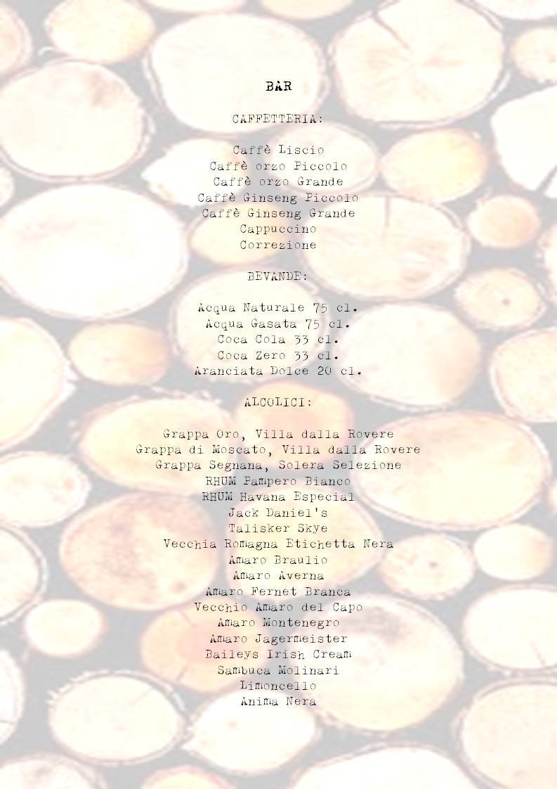 Menu di CHALET 