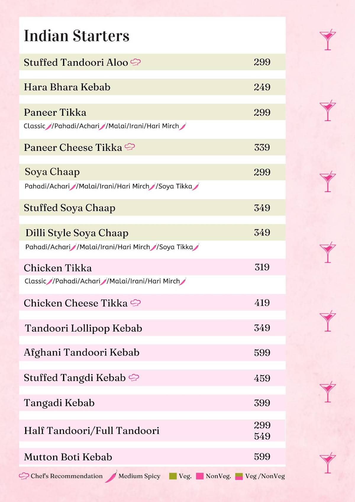 PINK MARTINI By Punjab Mail menu