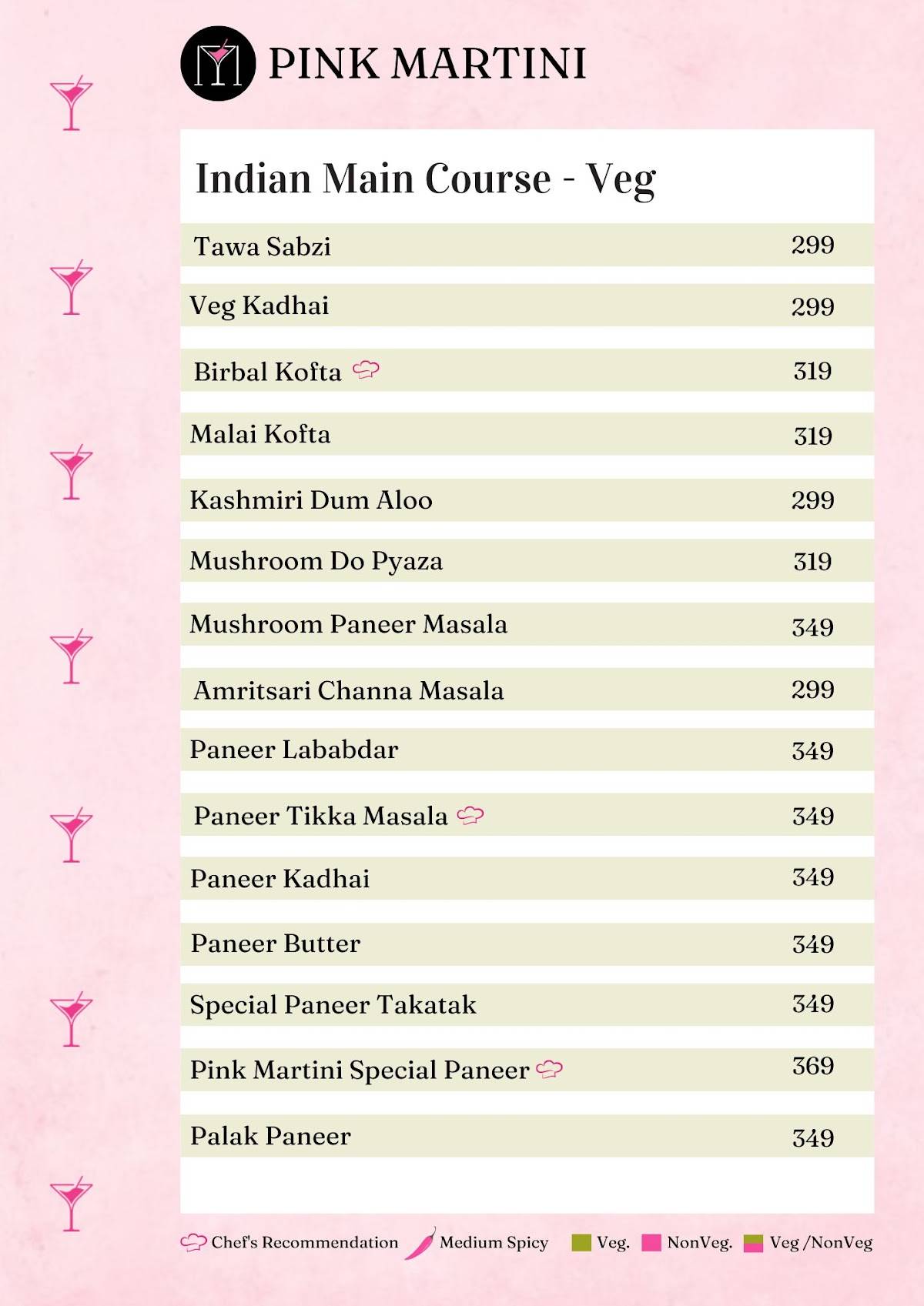 PINK MARTINI By Punjab Mail menu